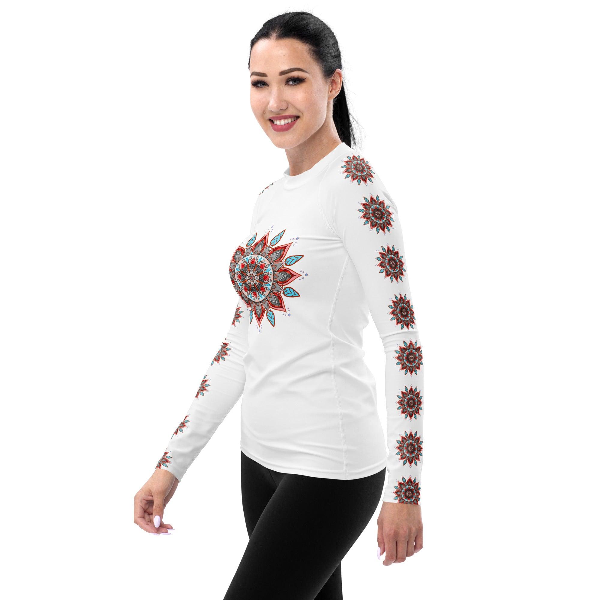 Ocean Breeze Mandala Women's Rash Guard - Beyond T-shirts