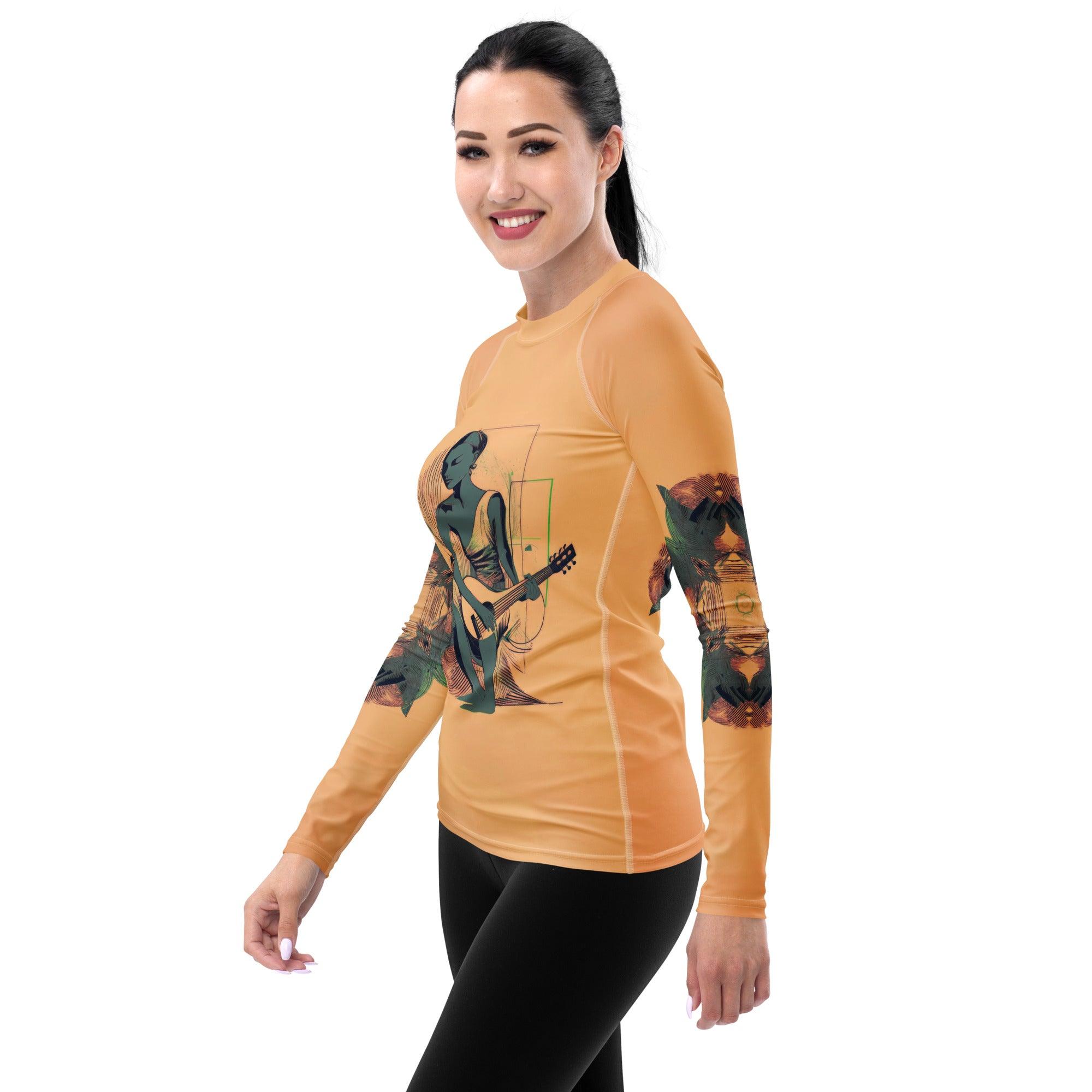 Rock 'n' Roll Vibes All-Over Print Women's Rash Guard - Beyond T-shirts