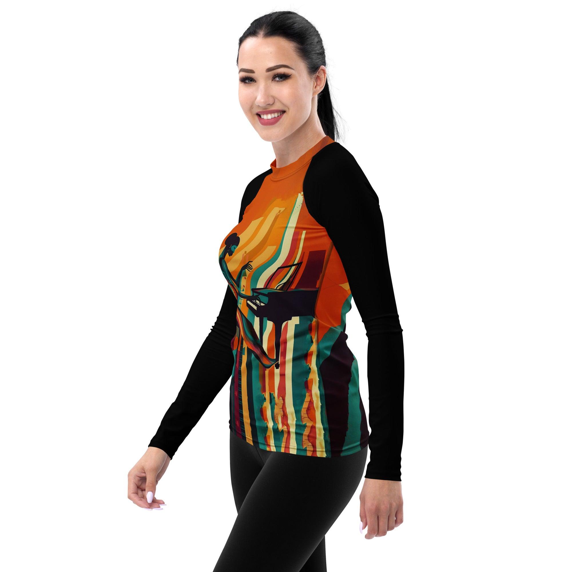 Orchestra Opulence All-Over Print Women's Rash Guard - Beyond T-shirts