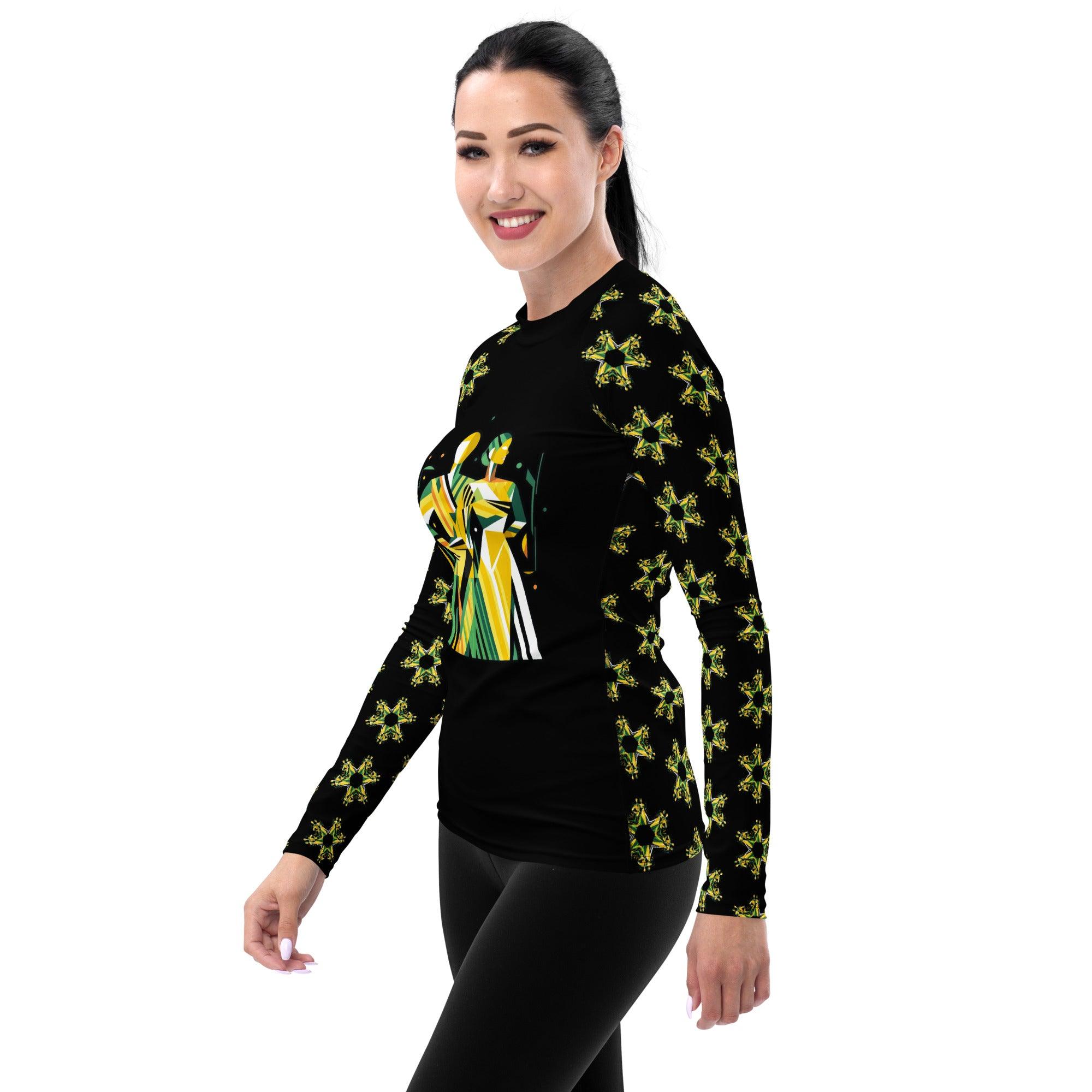 Contemporary Canvas All-Over Print Women's Rash Guard - Beyond T-shirts