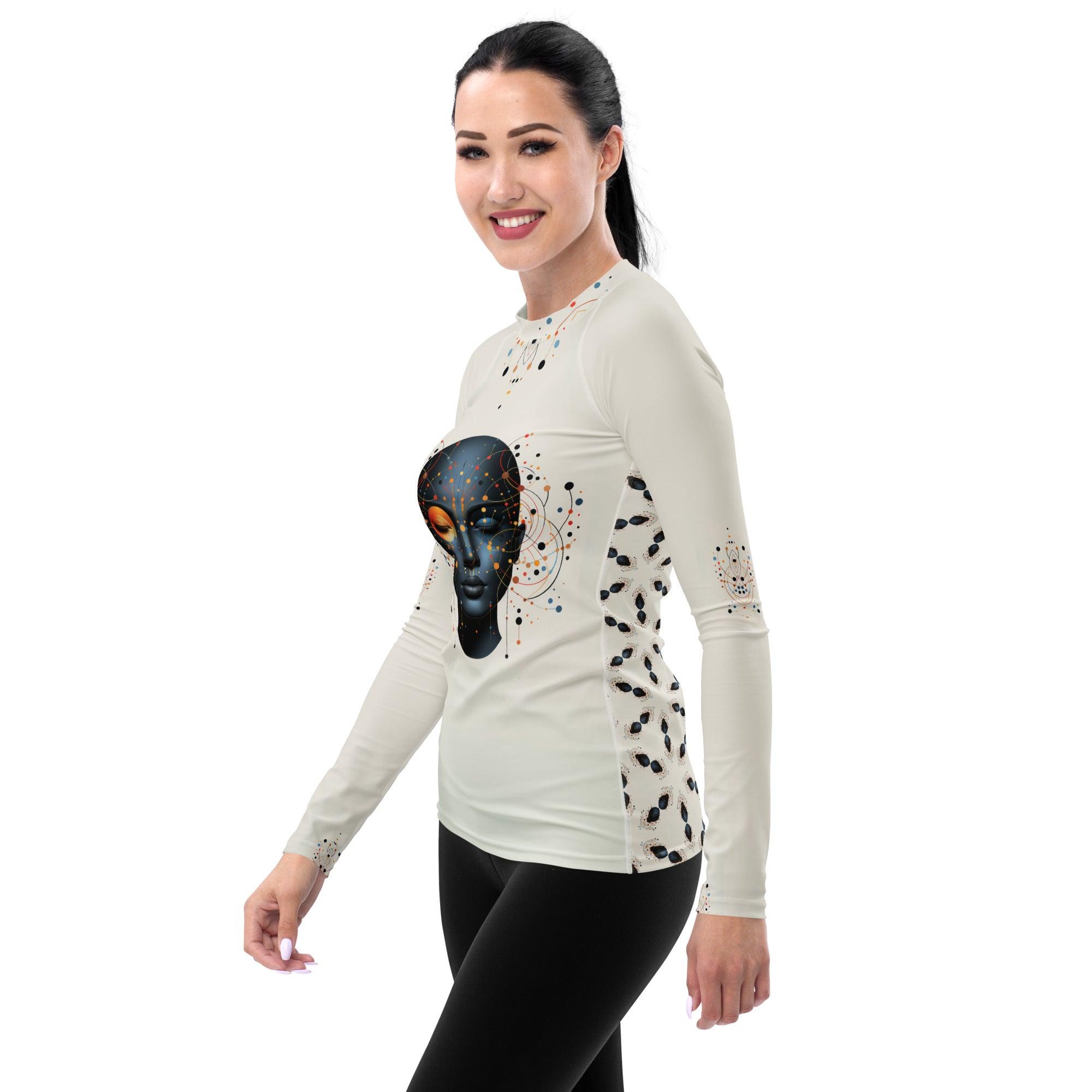 Empowerment in Abstraction: Women's Art Rash Guard - Beyond T-shirts