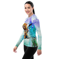 Trumpeter's Tuneful Twirls  Women's Rash Guard