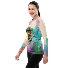 Flutist's Fluttering Fantasy Women's Rash Guard