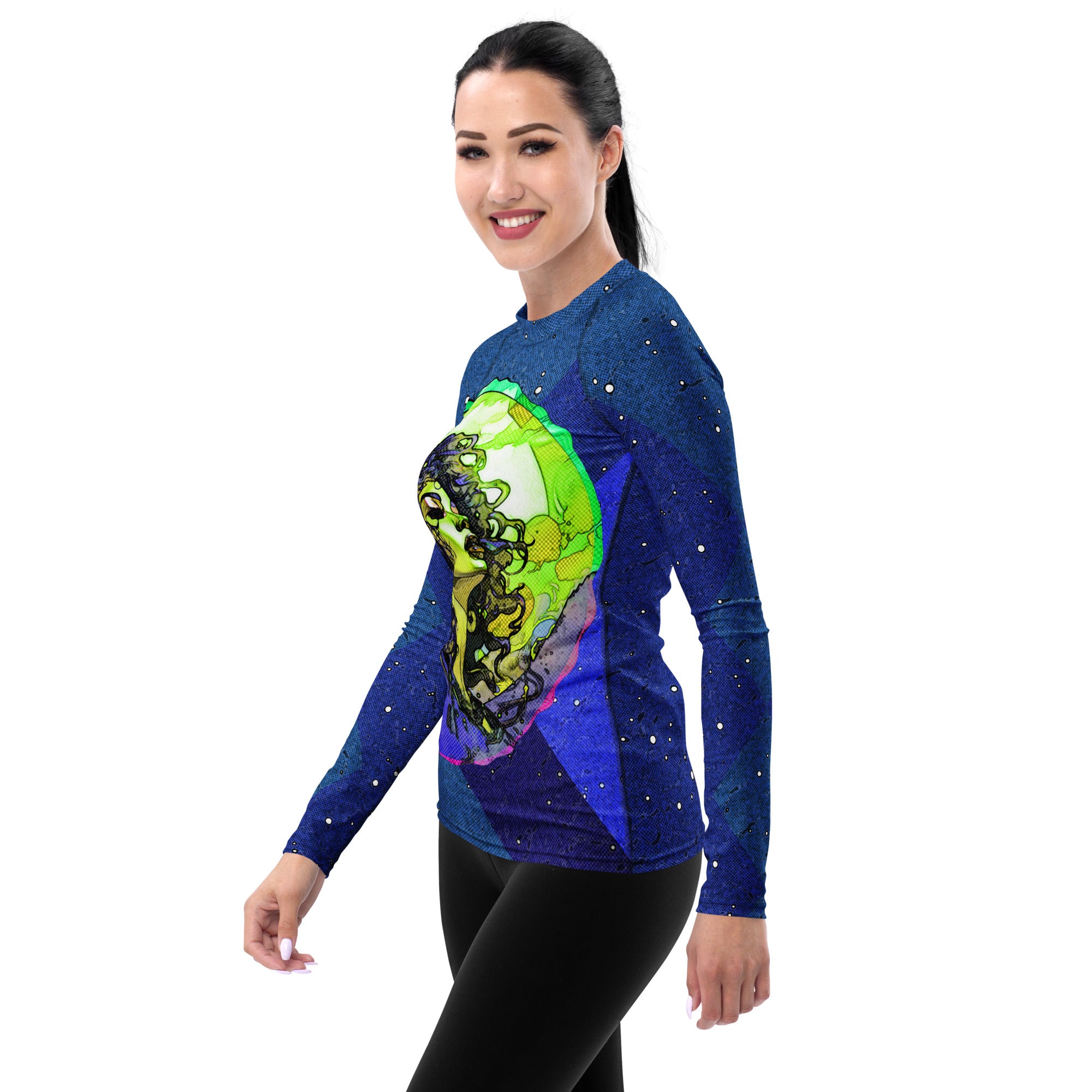 Dive Into The Melodic Magic Waves Women's Rash Guard