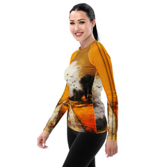 Serene Lakeside Landscape Women's Rash Guard