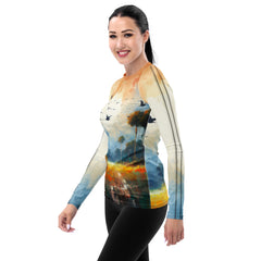 Coastal Sunrise Landscape Women's Rash Guard