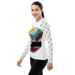 Serene Waves Minimalist Abstract Women's Rash Guard