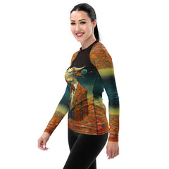 Graceful Goat All-Over Print Women's Rash Guard