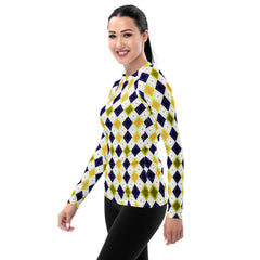 Golden Diamonds All-Over Print Women's Rash Guard