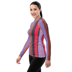 Fiesta Fiesta Colorful Stripe All-Over Print Women's Rash Guard