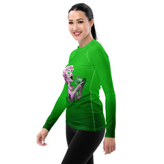 Electric Beat Rash Guard lifestyle shot, showcasing versatility and style