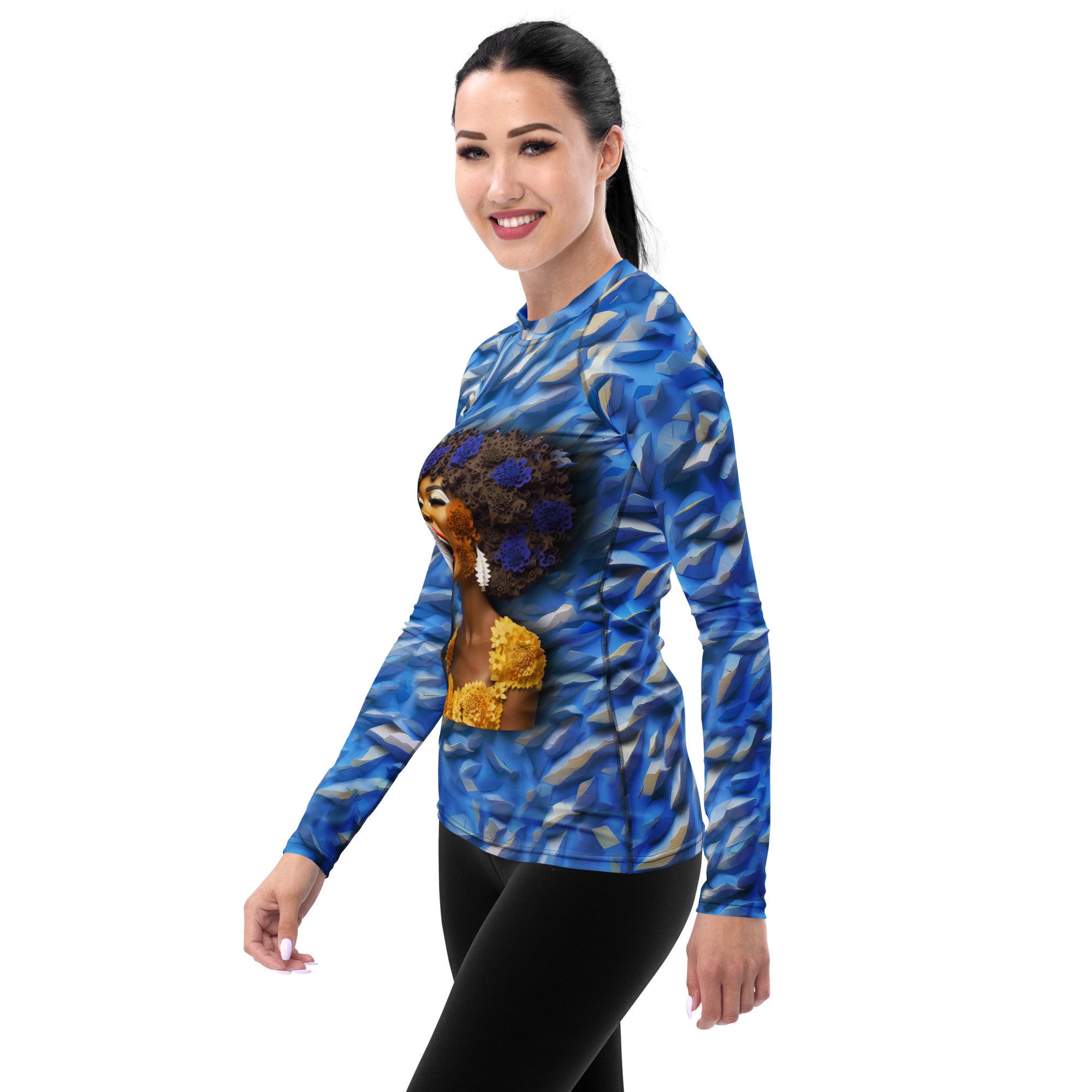 Durable and stylish Serenade Sunset Women's Rash Guard for surfing