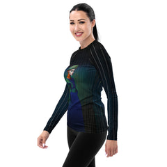 Aurora Cascade Rash Guard for women in outdoor setting