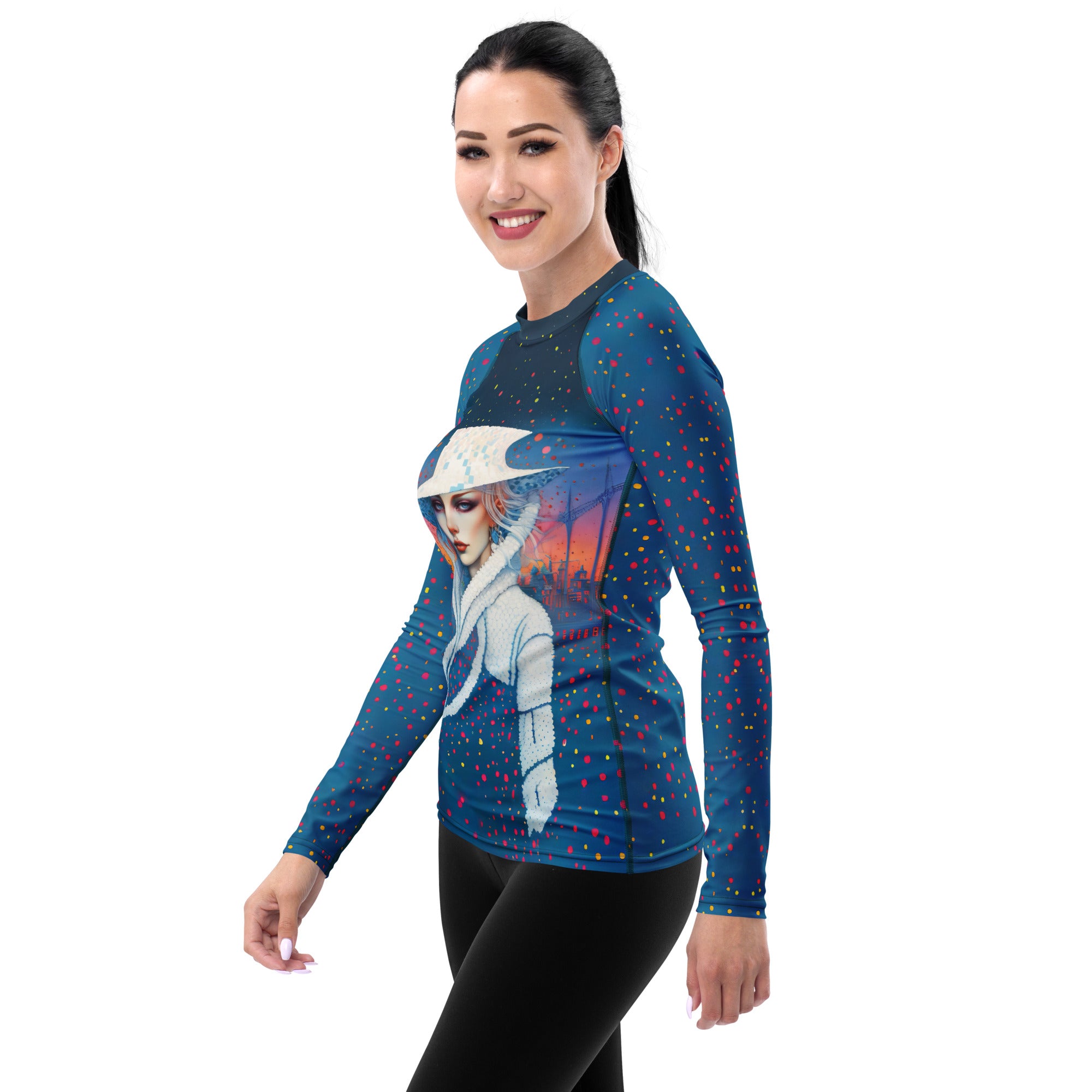 UV Protection Rash Guard for Women - Galactic Adventure