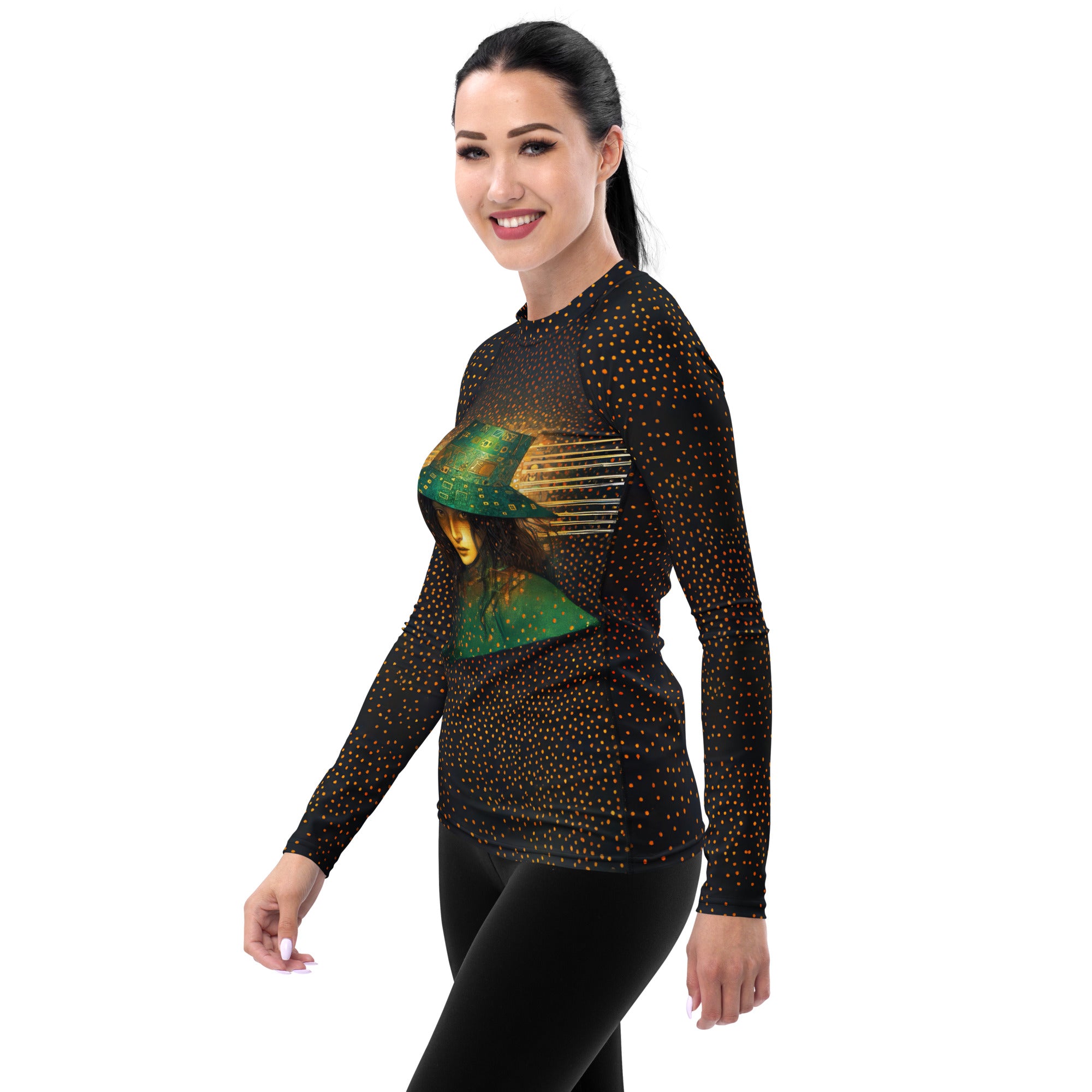 Coastal Calm Women's Rash Guard stylish back design