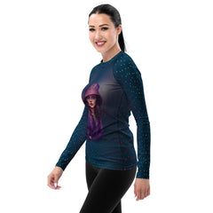 Urban Chic All-Over Print Women's Rash Guard side view.