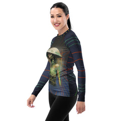 Mystic Mandala All-Over Print Women's Rash Guard side view.