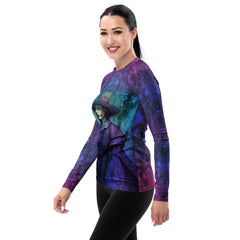 Cosmic Serenity All-Over Print Women's Rash Guard side view.