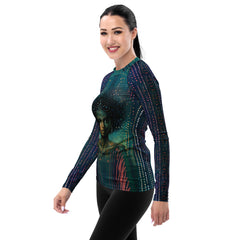 Abstract Allure rash guard for stylish beach outings