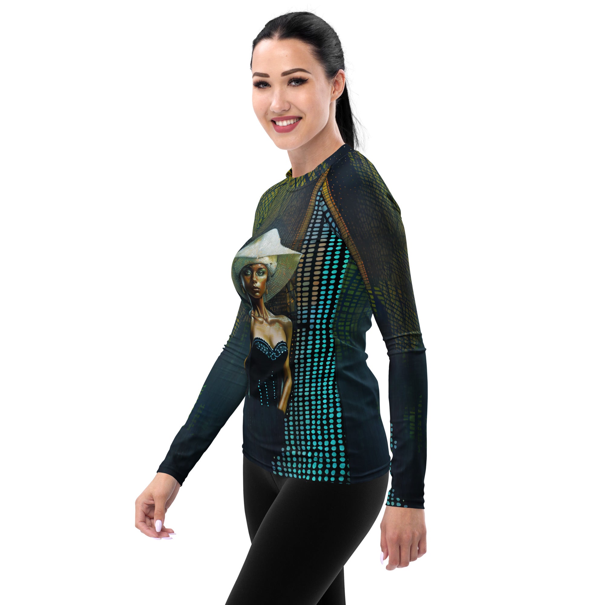 Protective and fashionable women's water sportswear.