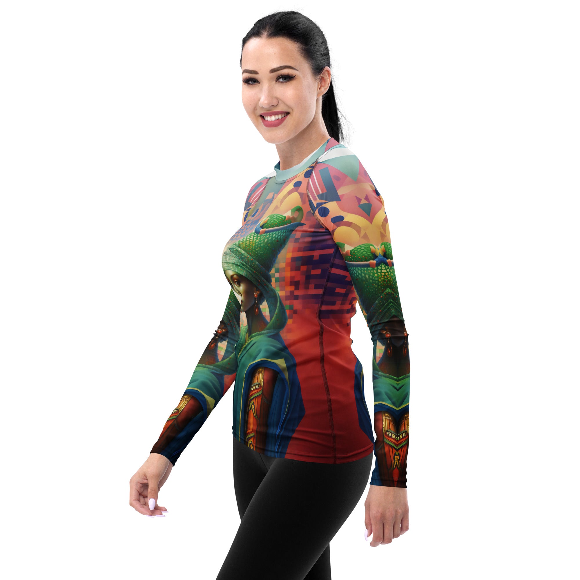 Protective and stylish women's rash guard