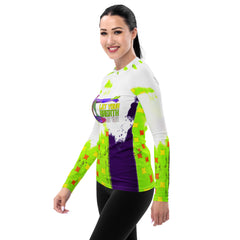 Protective and stylish Peaceful Pigeon women's rash guard.