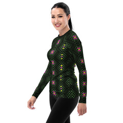 Protective abstract art rash guard for women