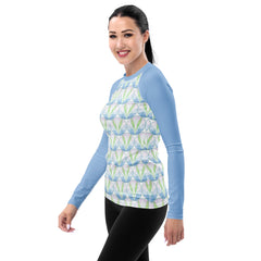 Woman wearing Tribal Chic Women's Rash Guard