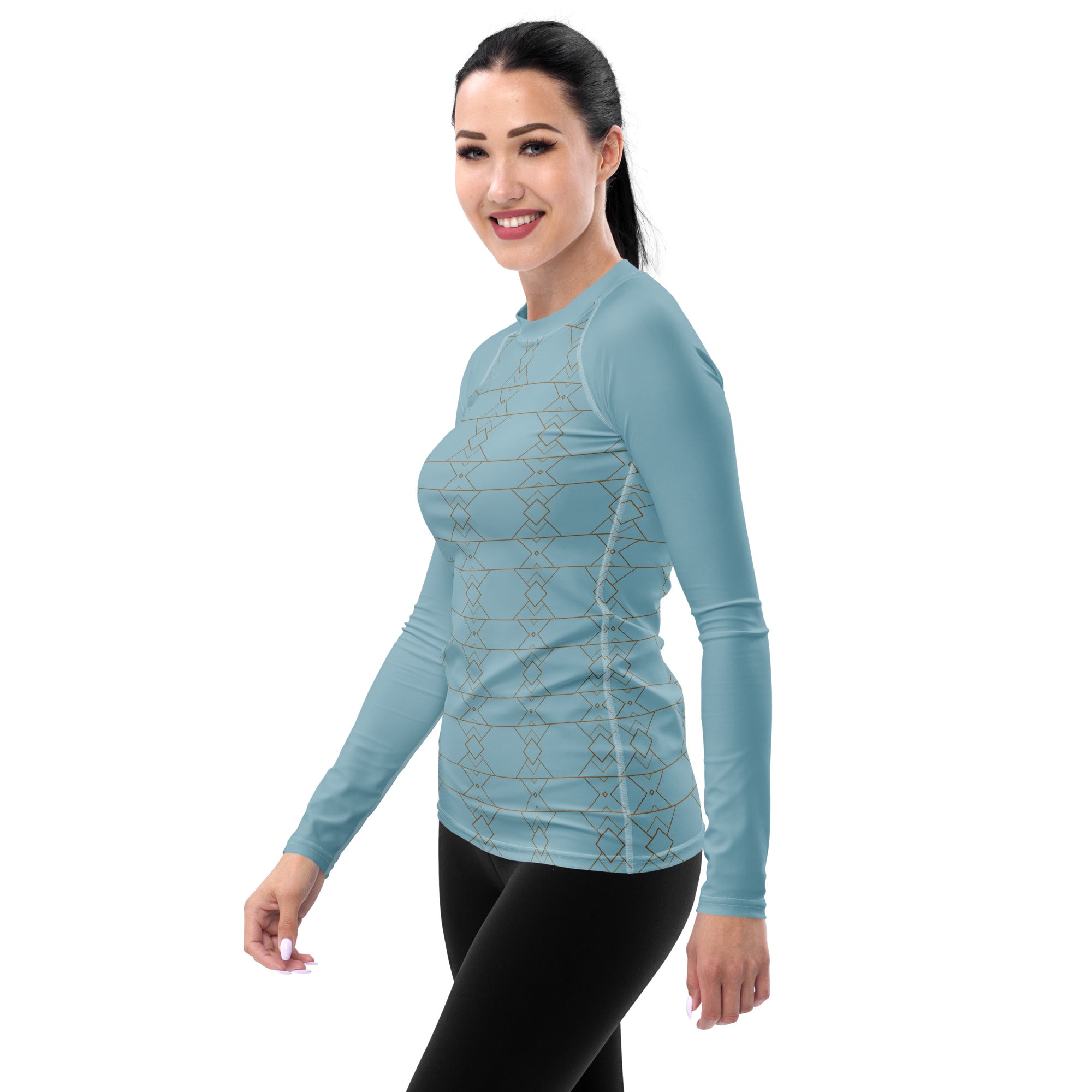 Modern Abstract Women's Rash Guard back view