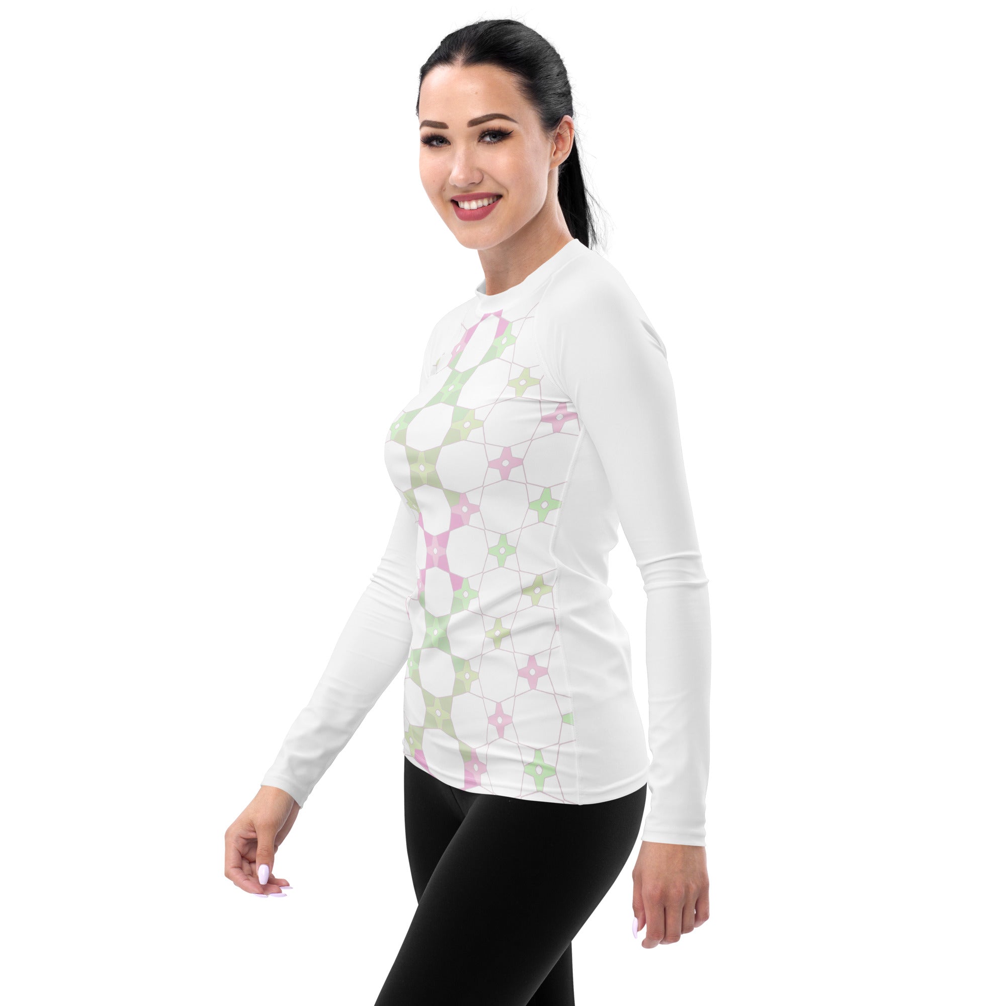 Cosmic Dream Women's Rash Guard detailed pattern