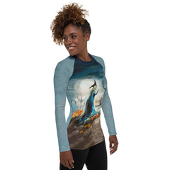 Moonlit Halloween All-Over Print Women's Rash Guard Ride The Night's Spirit - Beyond T-shirts