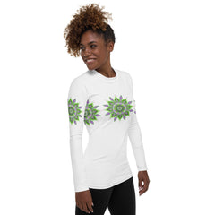 Tranquil Watercolor Mandala Women's Rash Guard - Beyond T-shirts