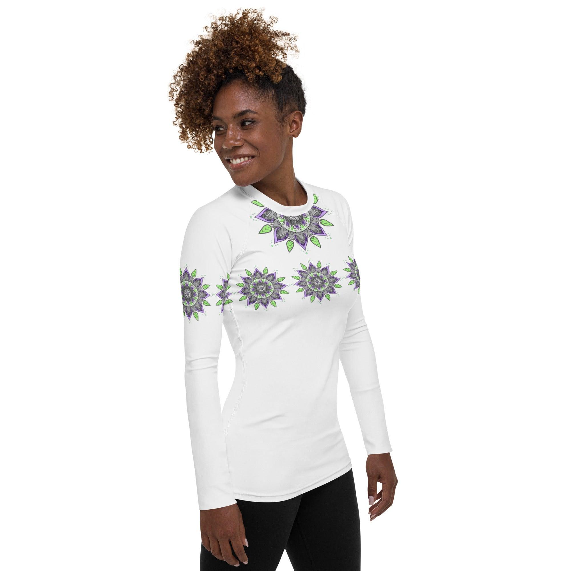 Vibrant Energy Mandala Women's Rash Guard - Beyond T-shirts