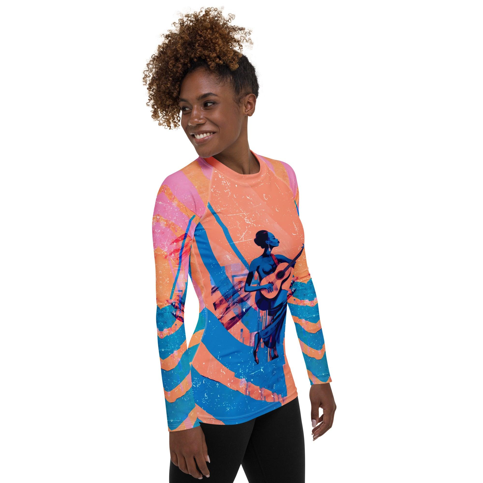 Symphonic Style All-Over Print Women's Rash Guard - Beyond T-shirts