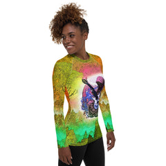 Set Sail With The Vibrant Violin Voyage Women's Rash Guard