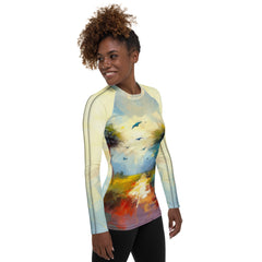 Wildflower Meadow Landscape Women's Rash Guard