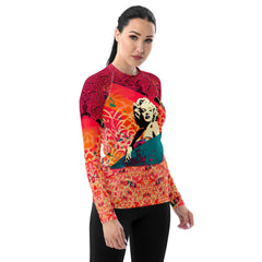 Sunset Surfer All-Over Print Women's Rash Guard Chase The Coastal Magic - Beyond T-shirts