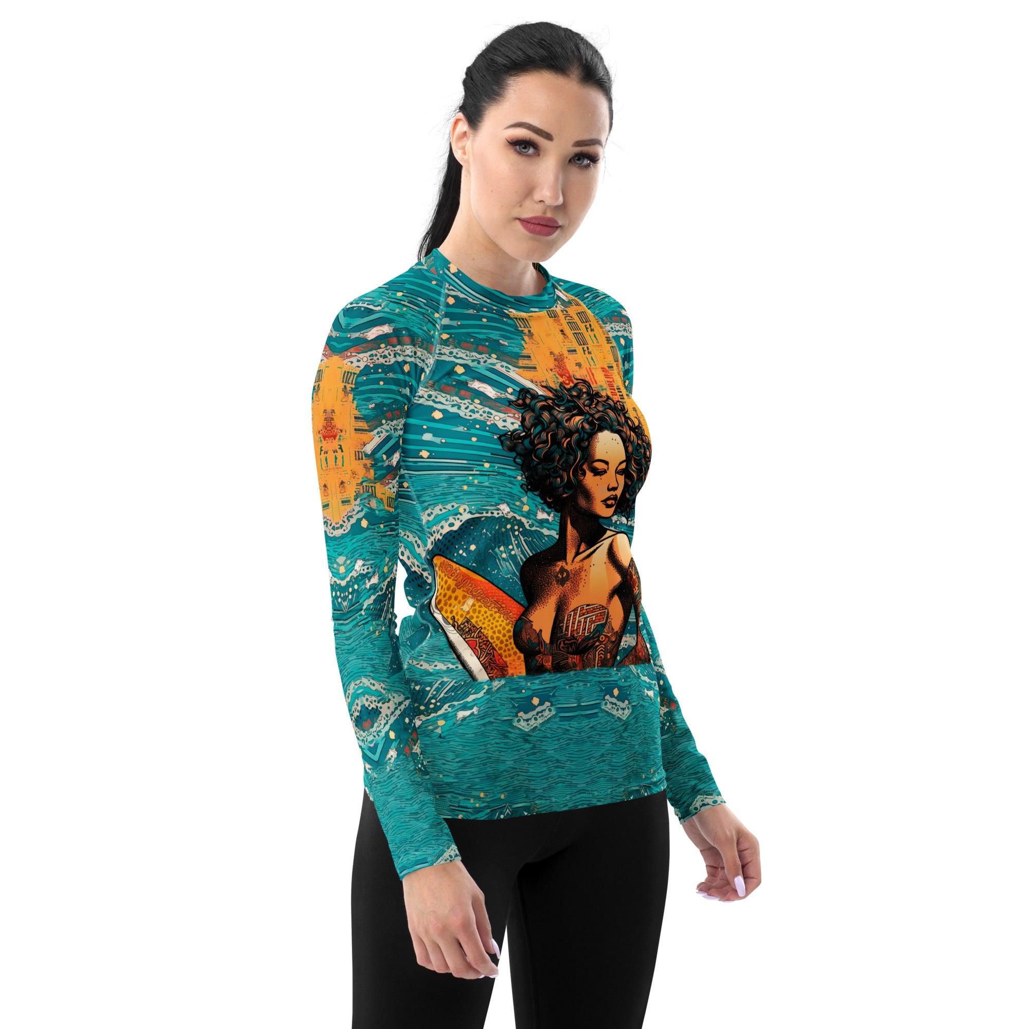 Ocean Rider All-Over Print Women's Rash Guard Embrace The Surfing Lifestyle - Beyond T-shirts