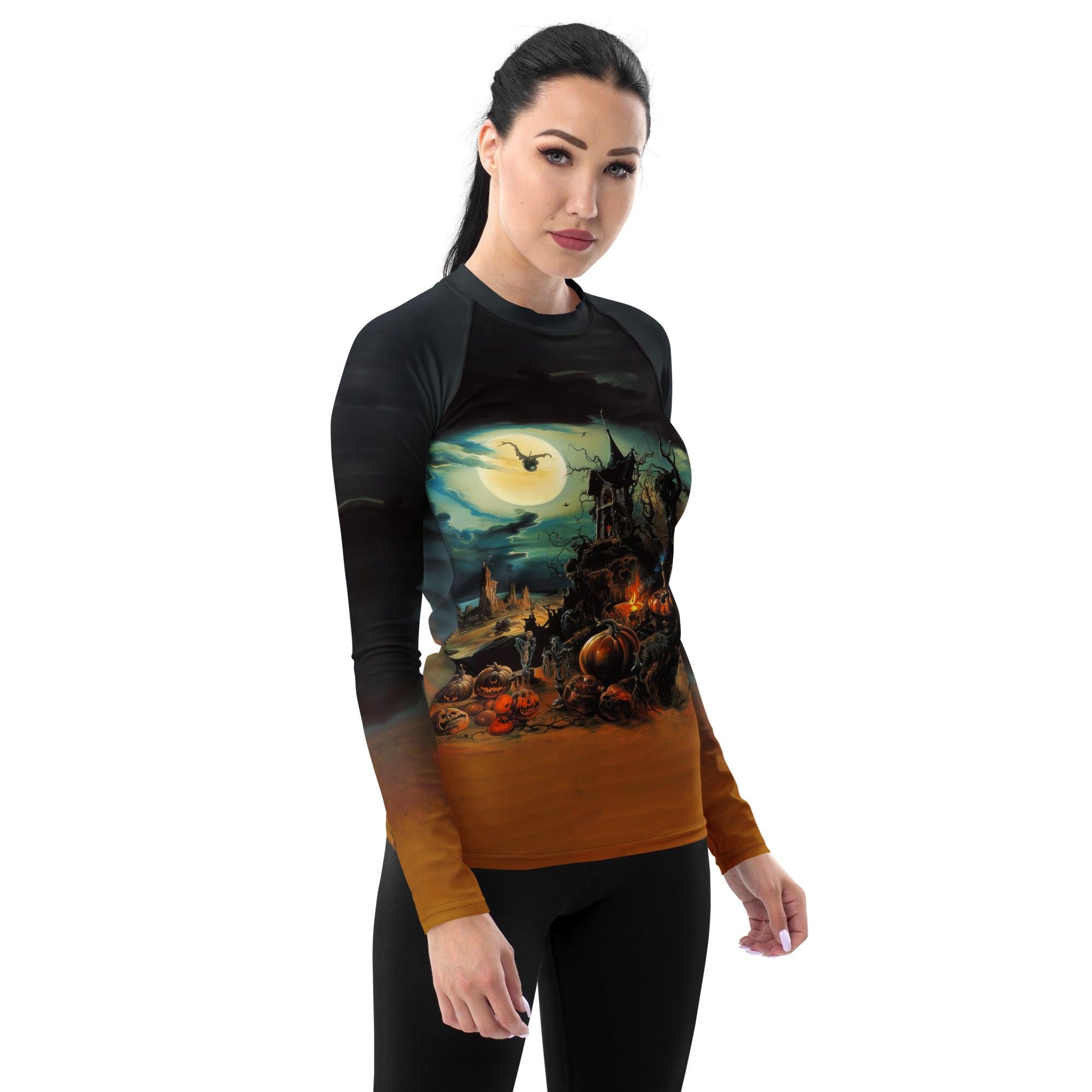 Witching Waves Women's Rash Guard Ride The Magic Of Halloween - Beyond T-shirts