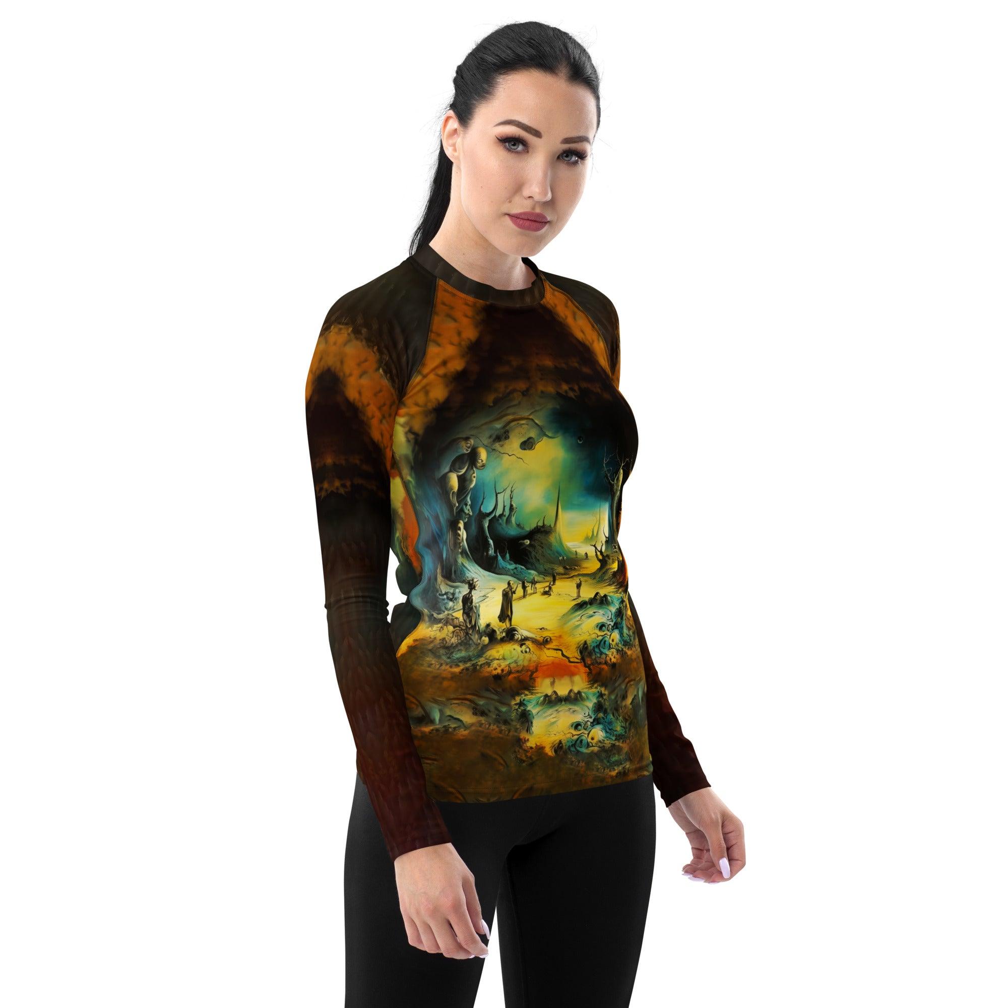 Gothic Beach All Over Print Women's Rash Guard Surfing Halloween Elegance - Beyond T-shirts