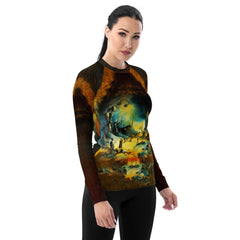 Gothic Beach All Over Print Women's Rash Guard Surfing Halloween Elegance - Beyond T-shirts