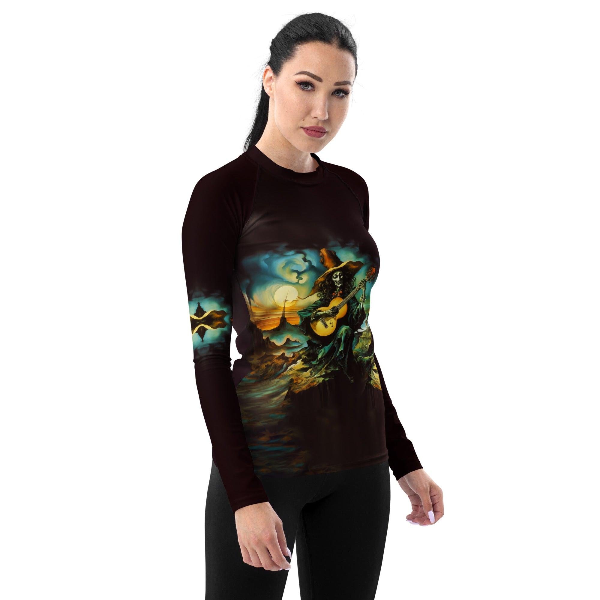 Ghosts By The Sea Women's Rash Guard Surfing Halloween Spirits - Beyond T-shirts