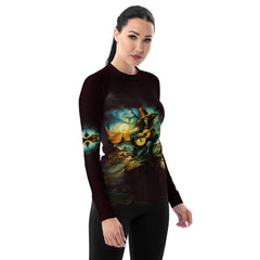 Ghosts By The Sea Women's Rash Guard Surfing Halloween Spirits - Beyond T-shirts