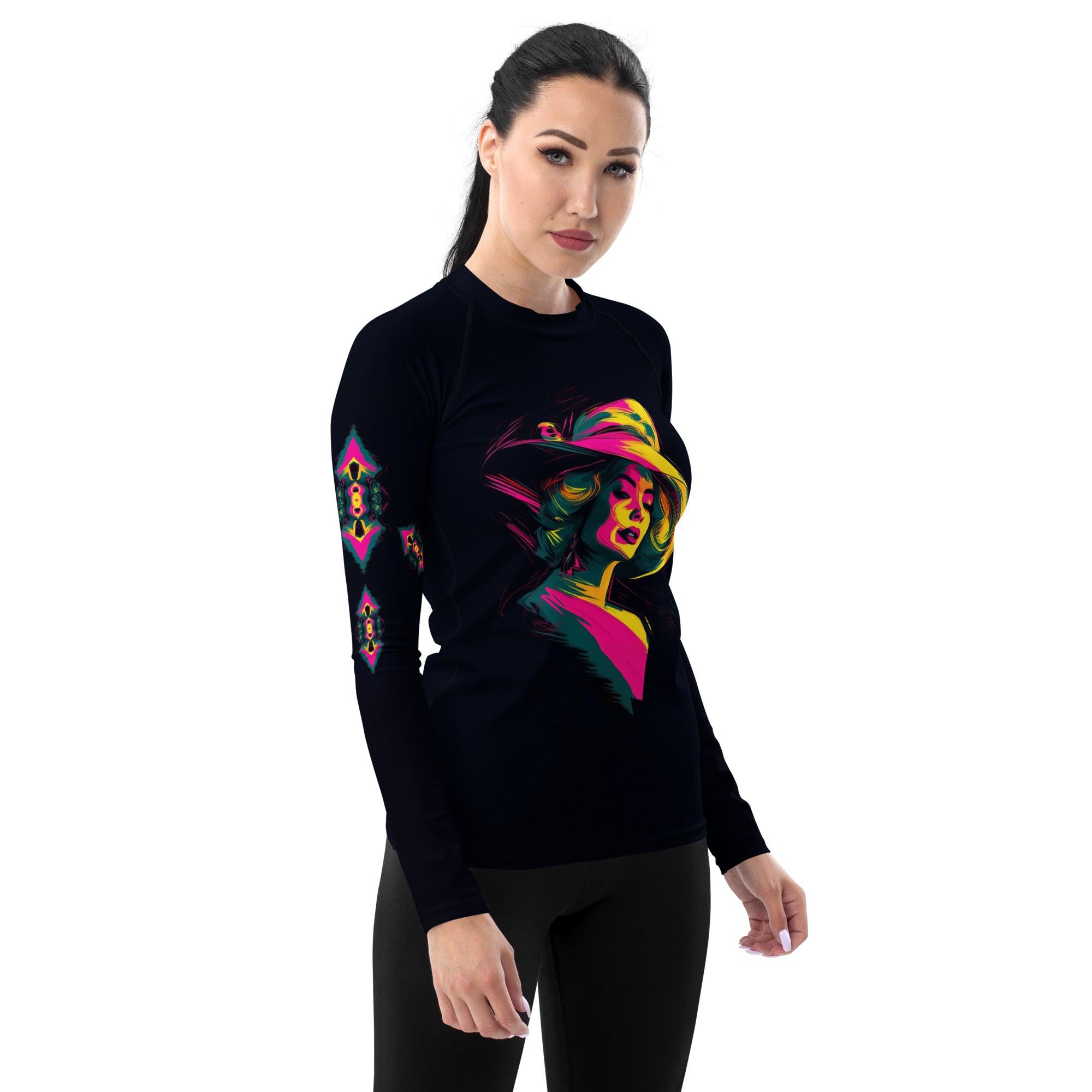 Romantic Lace All-Over Print Women's Rash Guard - Beyond T-shirts