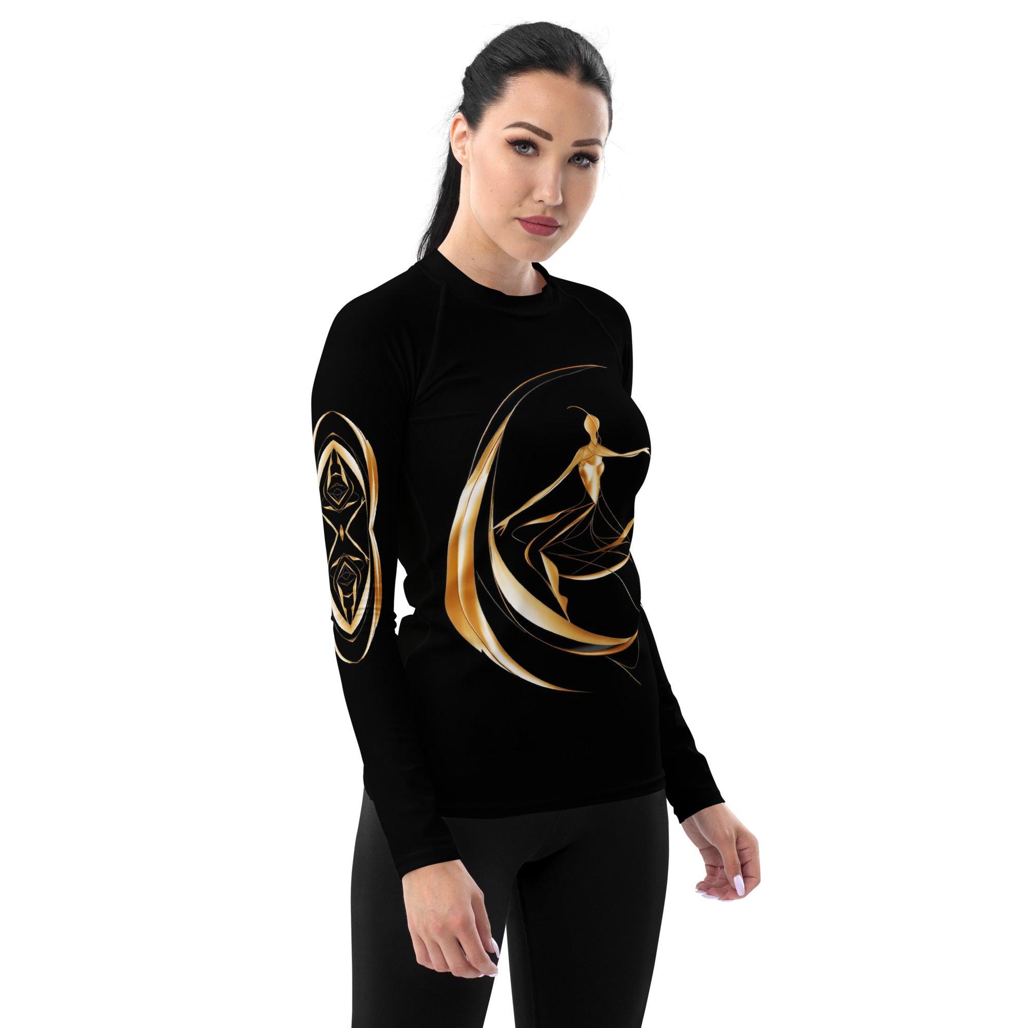 Edgy Animal Print All-Over Print Women's Rash Guard - Beyond T-shirts