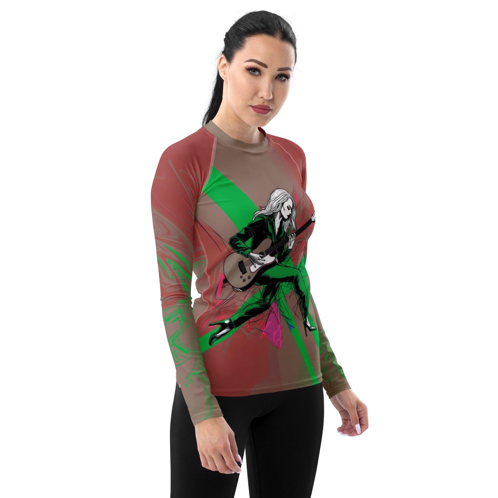 Chic Serenade Women's All-Over Print Rash Guard - Beyond T-shirts