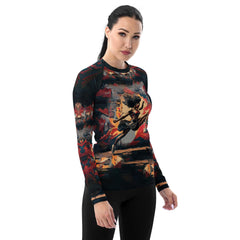 Kickboxing Energy Women's Rash Guard Athletic Style - Beyond T-shirts