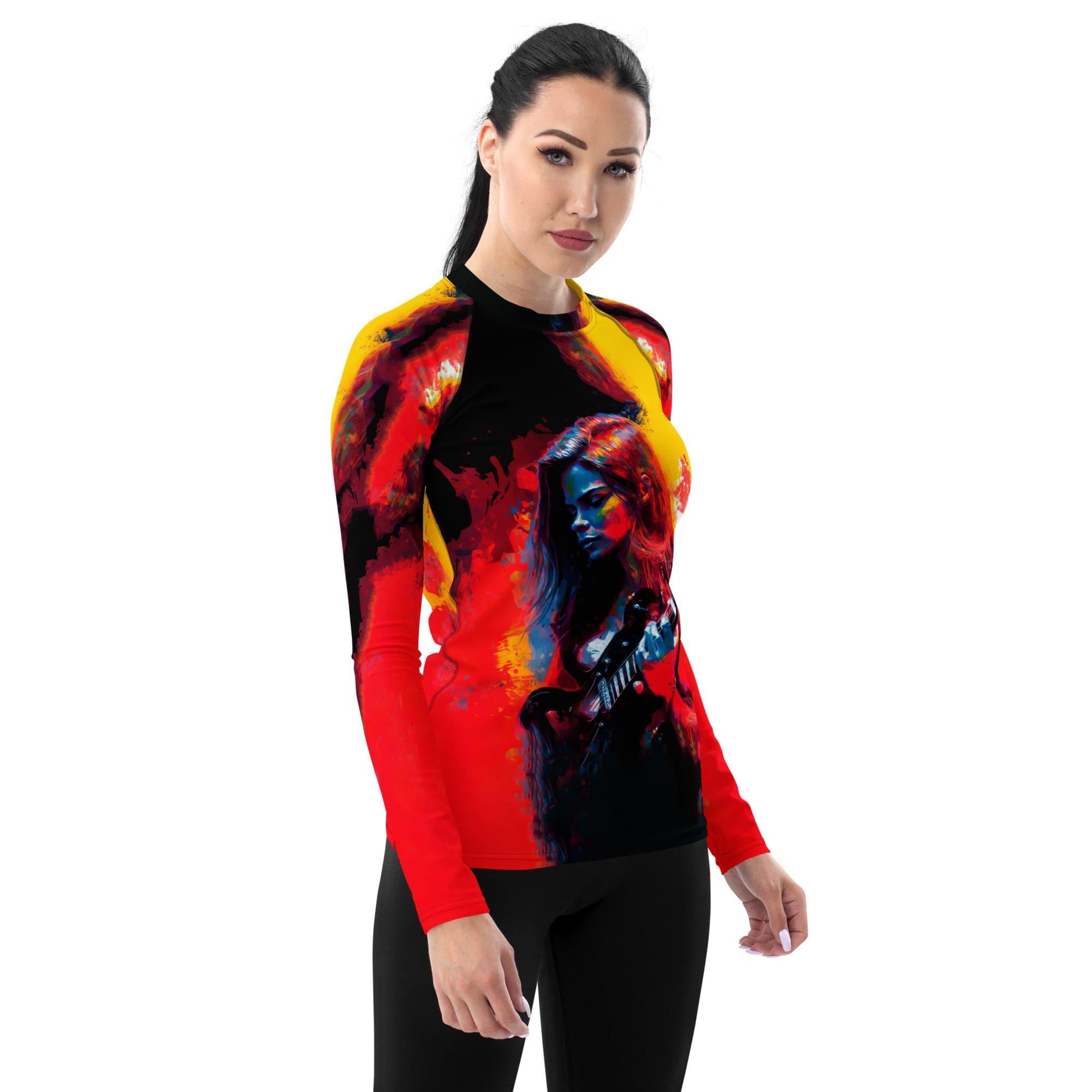 Music Lover's All-Over Print Women's Rash Guard - Groove in Style - Beyond T-shirts