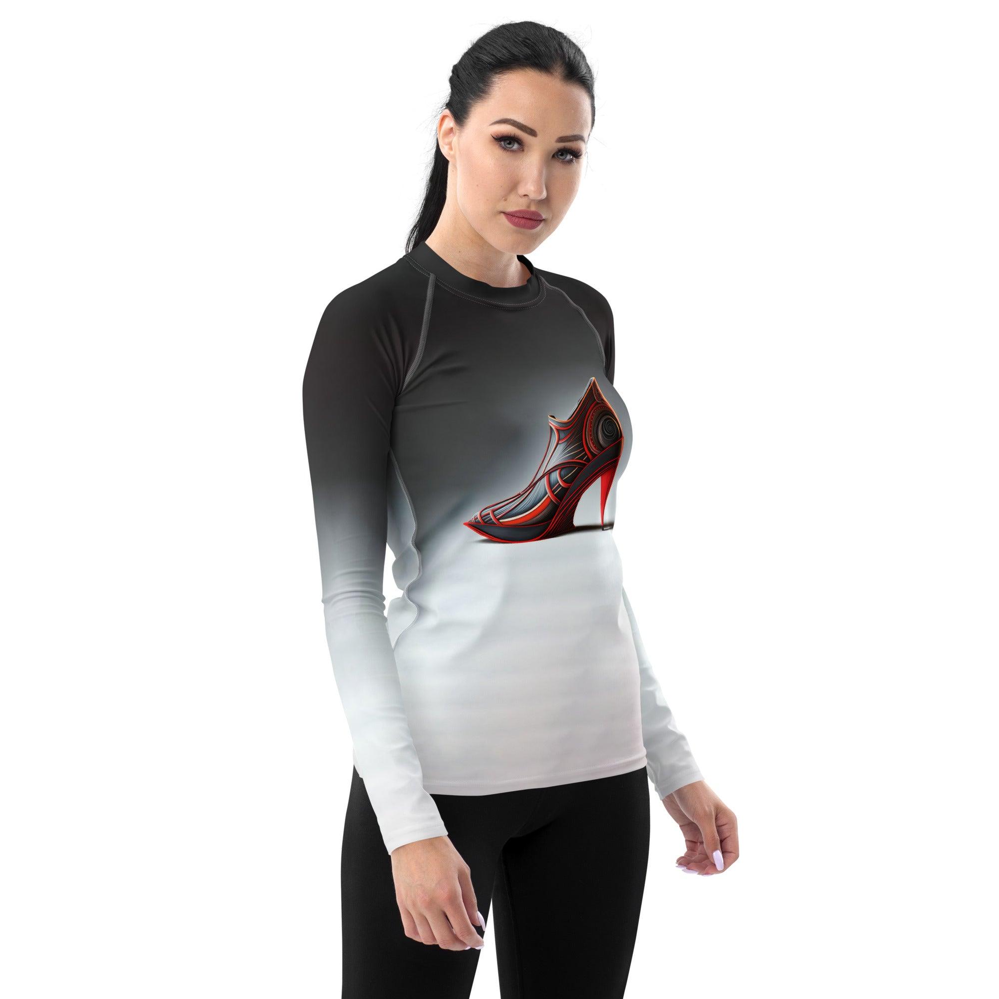 Evoke Nova Futuristic Shoes Women's Rash Guard - Beyond T-shirts