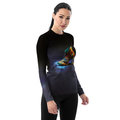 Nebula Stride Futuristic Shoes Women's Rash Guard - Beyond T-shirts